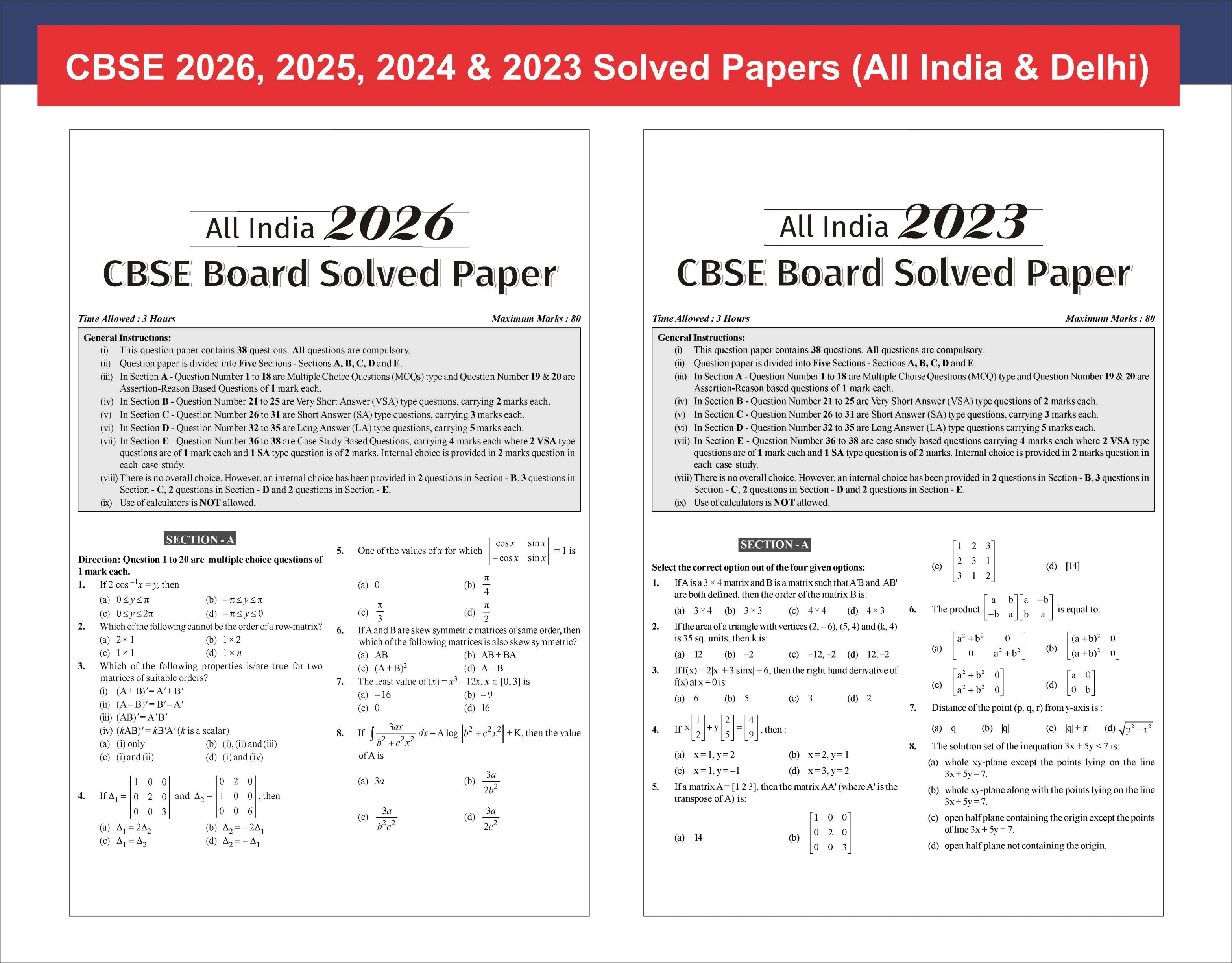 Disha 14 Years CBSE Class 12 Solved Mathematics Previous Year-wise Question Papers (2013 - 2026) 5th Edition | PYQs for 2026 - 27 Exam | CBSE Question Bank Class XII - Image 6