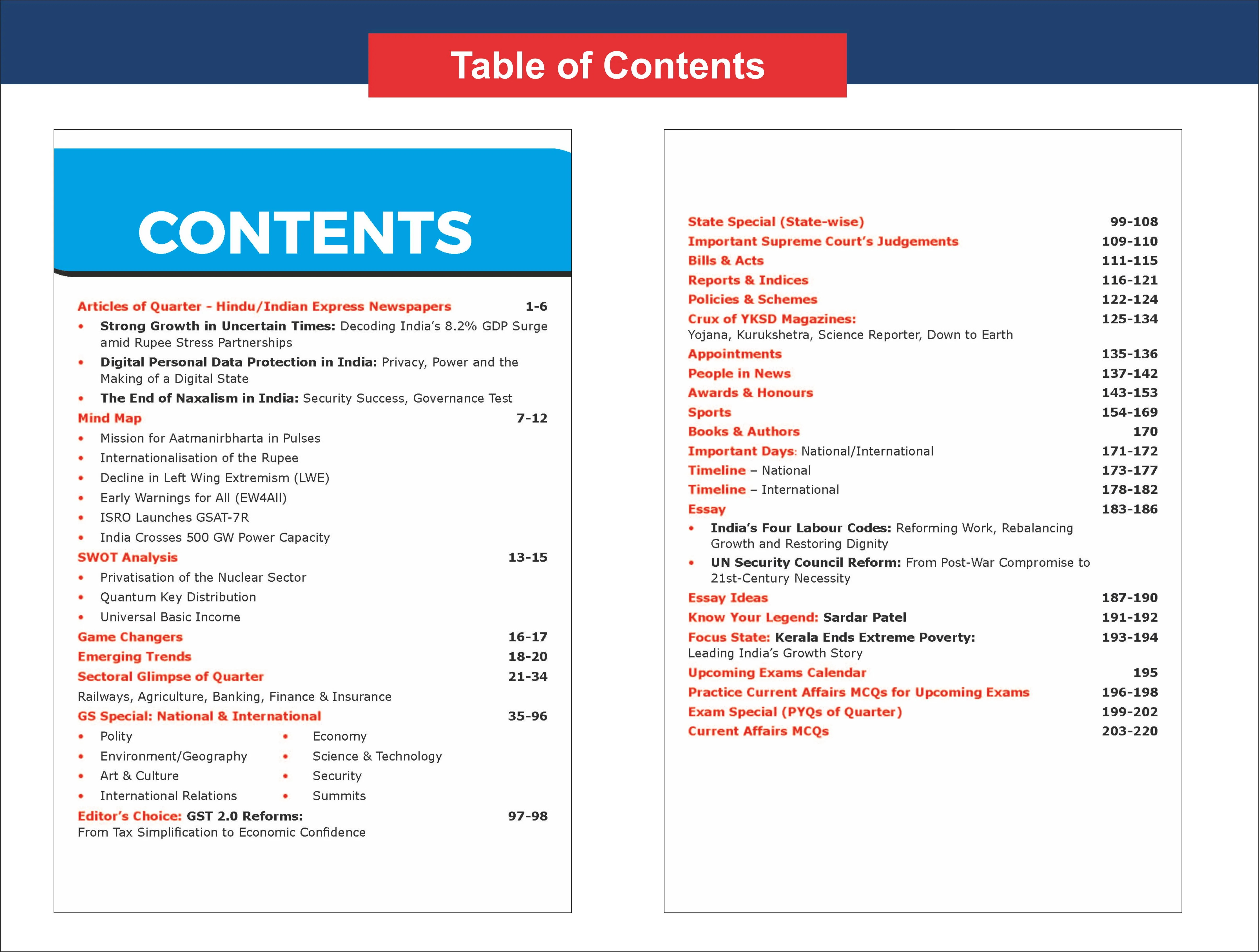 Disha Half-Yearly Current Affairs 2025 - July to December (set of 2 Quaterlies) for Competitive Exams 9th Edn | Civil Services, UPSC, State PSC, CUET, SSC, Banking, Railways, CDS, NDA, CAPF & AFCAT - Image 3
