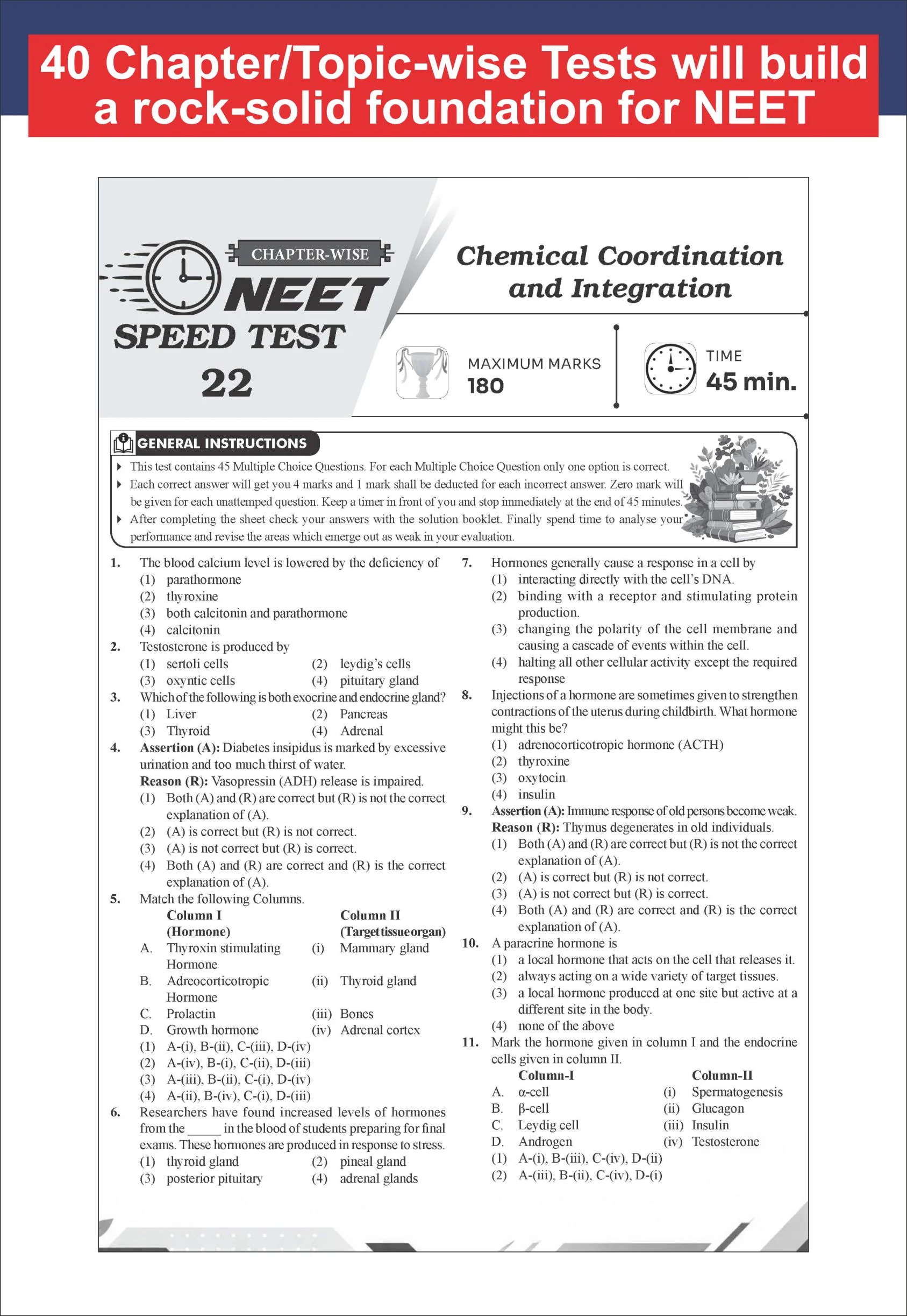 Disha ToppersClub 51 Speed Tests with detailed Solutions for NEET BIOLOGY | Improve your Speed, Strike Rate & Score 360/ 360 | For NEET 2027 - Image 10