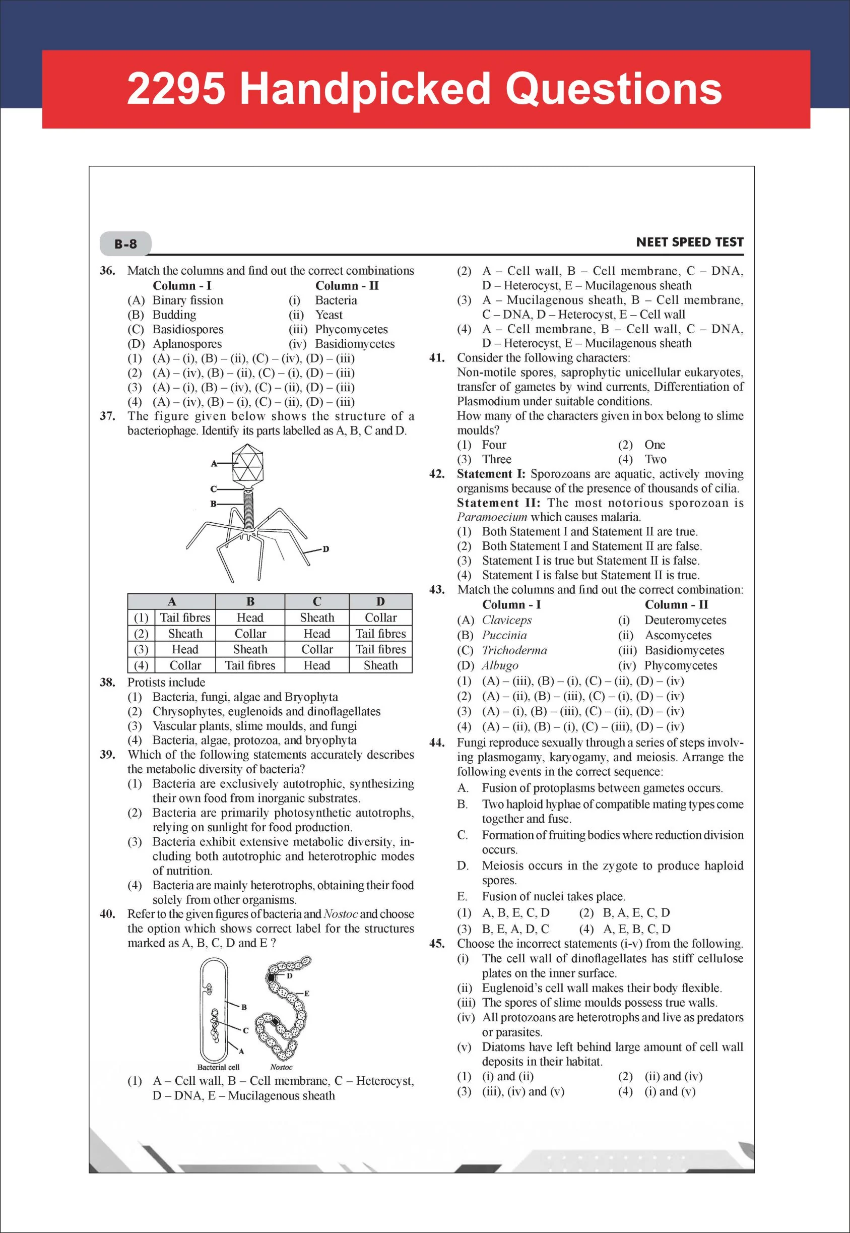 Disha ToppersClub 51 Speed Tests with detailed Solutions for NEET BIOLOGY | Improve your Speed, Strike Rate & Score 360/ 360 | For NEET 2027 - Image 6