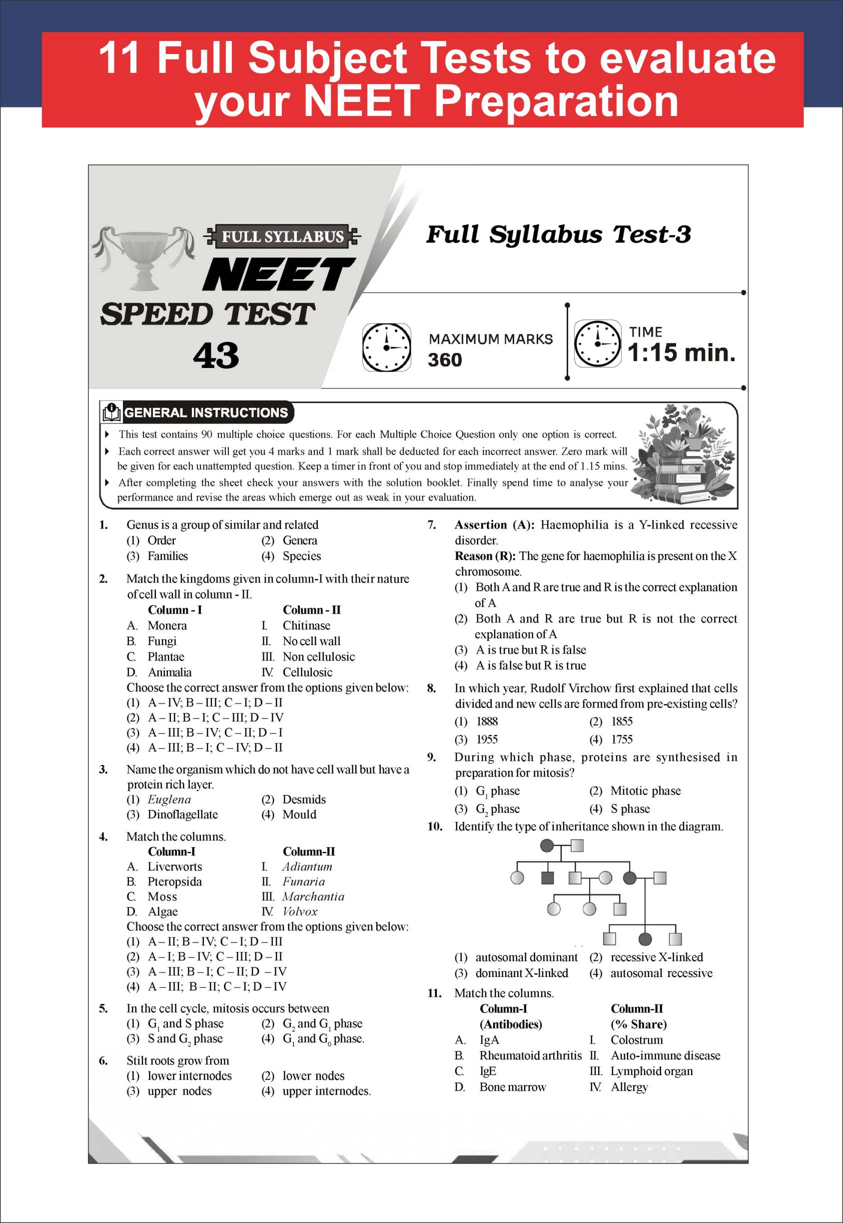 Disha ToppersClub 51 Speed Tests with detailed Solutions for NEET BIOLOGY | Improve your Speed, Strike Rate & Score 360/ 360 | For NEET 2027 - Image 7