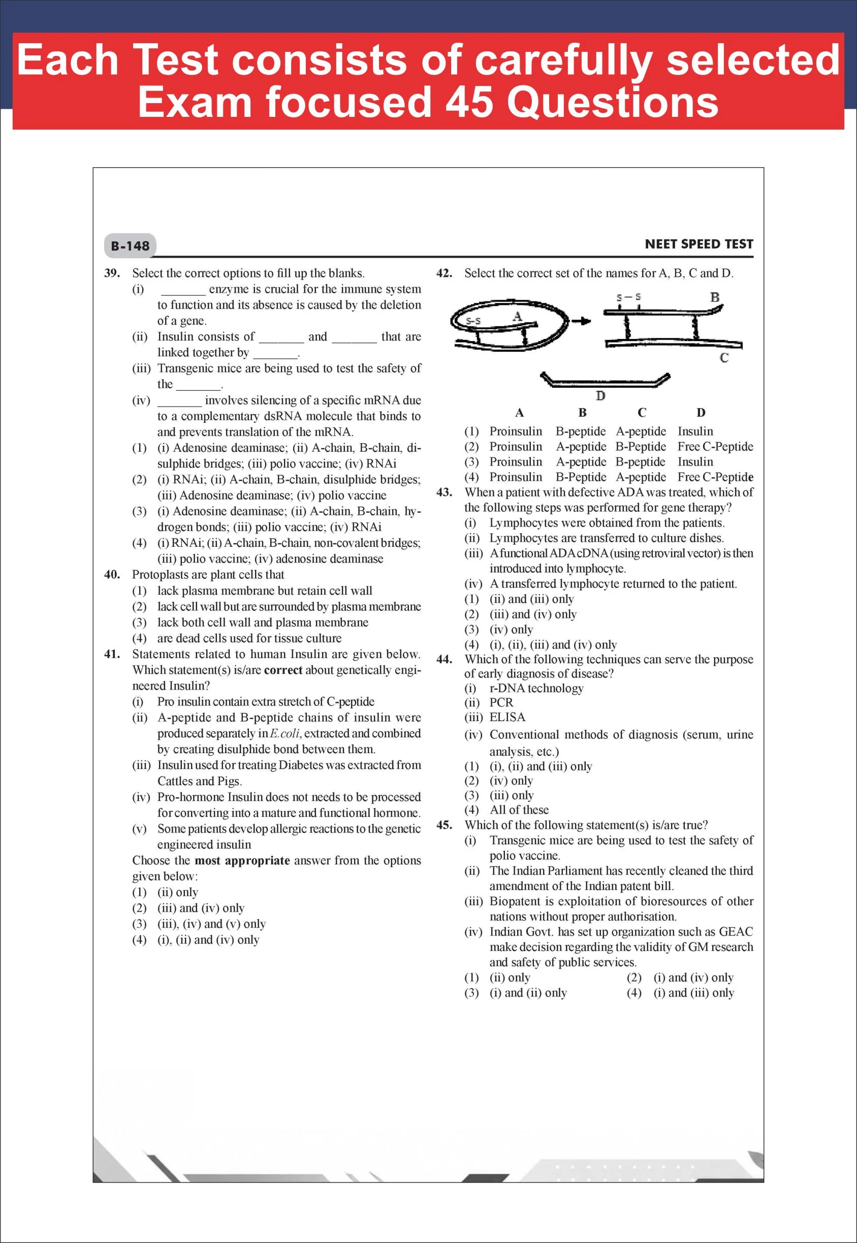Disha ToppersClub 51 Speed Tests with detailed Solutions for NEET BIOLOGY | Improve your Speed, Strike Rate & Score 360/ 360 | For NEET 2027 - Image 9