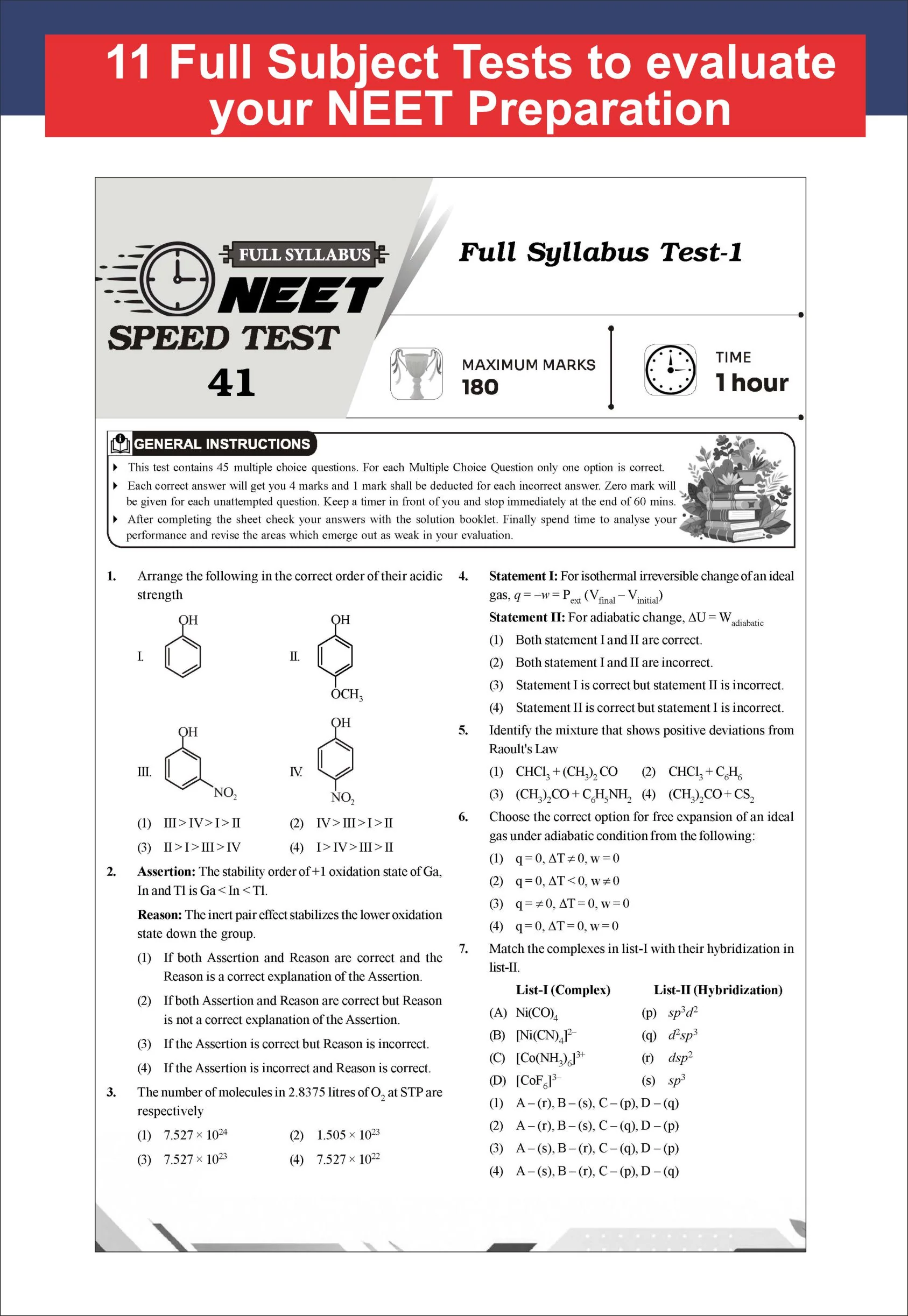 Disha ToppersClub 51 Speed Tests with detailed Solutions for NEET CHEMISTRY | Improve your Speed, Strike Rate & Score 180/ 180 | For NEET 2027 - Image 7