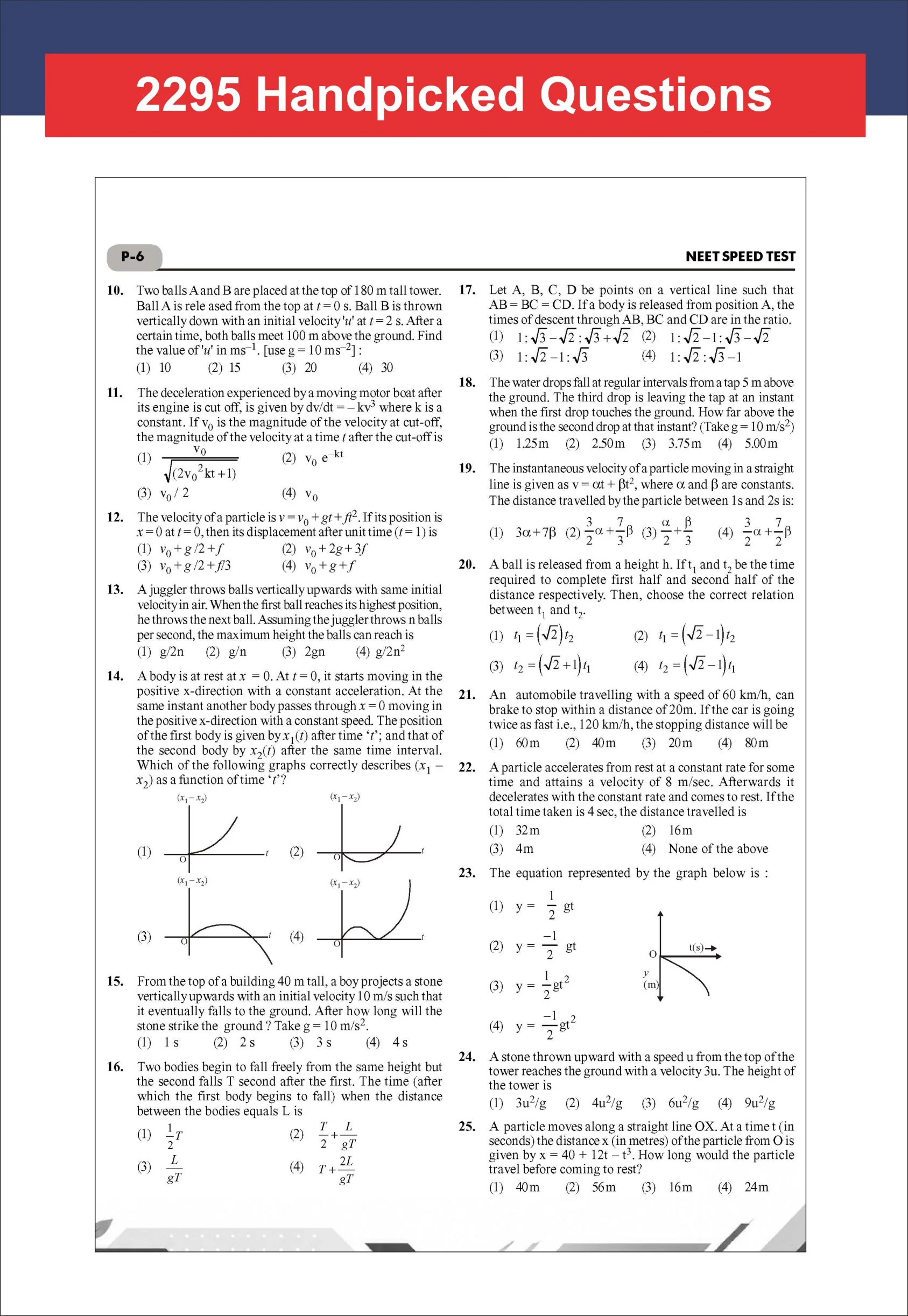 Disha ToppersClub 51 Speed Tests with detailed Solutions for NEET PHYSICS | Improve your Speed, Strike Rate & Score 180/ 180 | For NEET 2027 - Image 6