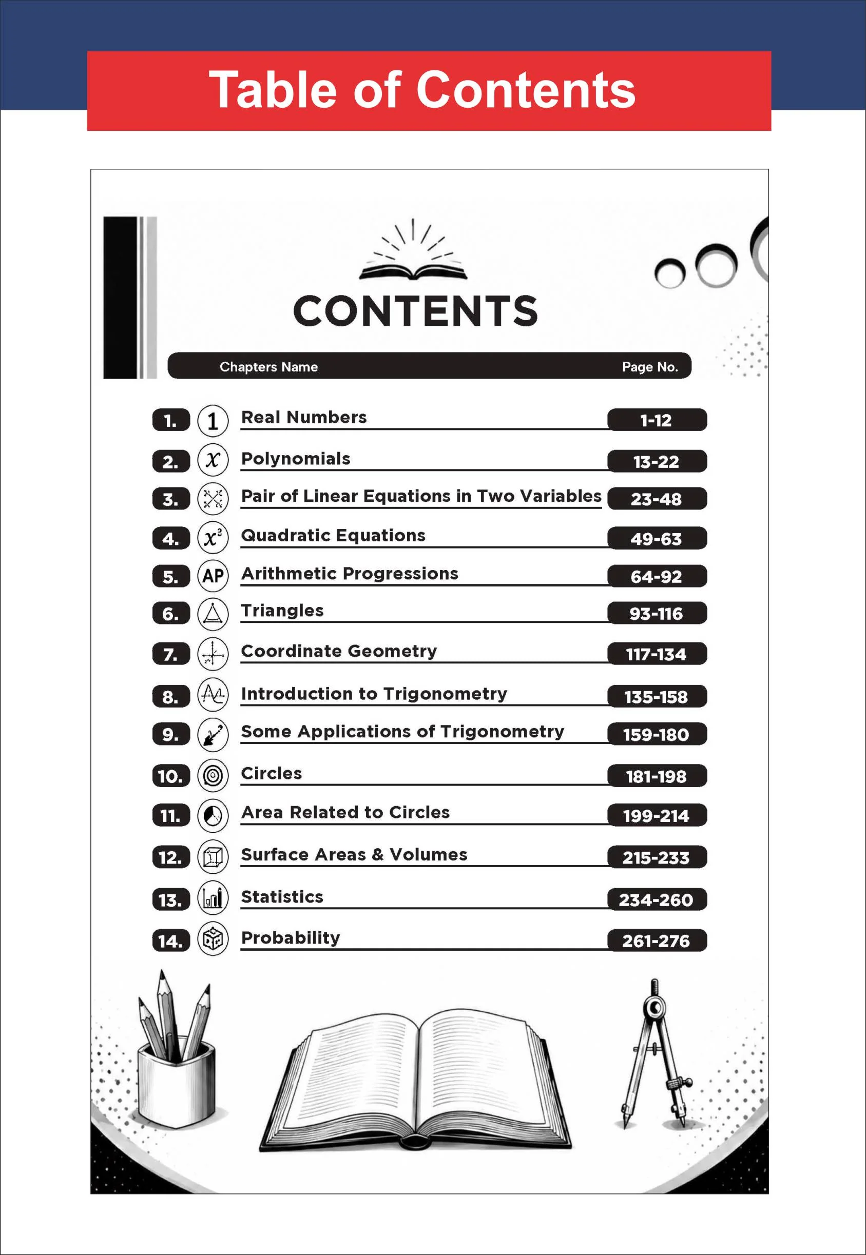 Disha TopperX Class 10th Maths NCERT Solutions | Quick Revision Notes, NCERT Solutions, Board Pattern Competency Based and Activity Based Questions for Board Exam 2027 - Image 3