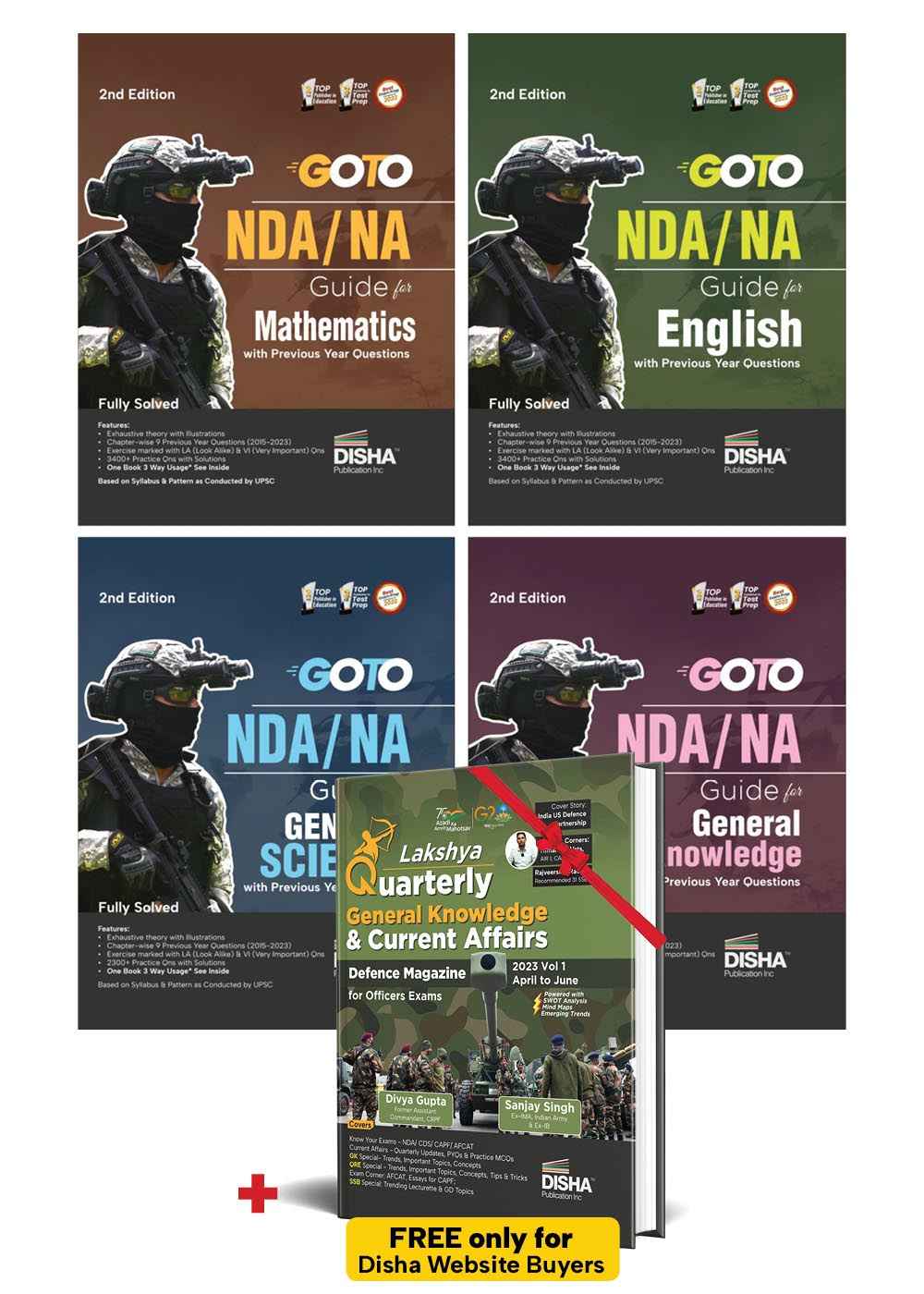 Disha GOTO NDA/ NA Study Package for Mathematics, English, General Knowledge & Science | Previous year Solved Paper Book with Theory, Illustrations & PYQ’s | NDA Book 2025-2026 | 2nd Edition