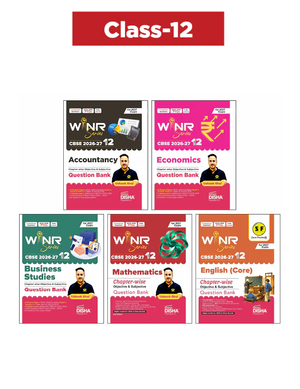 WINR Combo (5 Books) CBSE Class 12 Accountancy, Business Studies, Economics, English Core & Mathematics Chapter-wise 11 Previous Year Solved Question Bank (2016 - 2026) 2nd Edn | PYQs for 2027 Exam